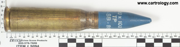 20 x 102mm TP Spain profile view.