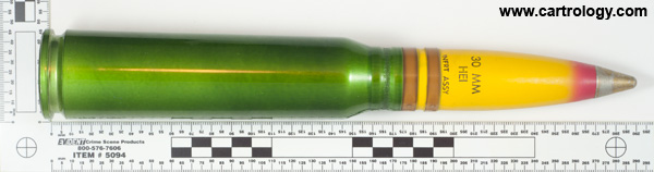 30 x 173mm GAU-8/A HEI  United States  profile view.