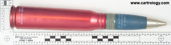30 x 173mm GAU-8/A TP  United States H/P profile view.