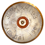 30 x 100mm B WECOM Fired XM193 United States 30MM XM193 FAE 541 1969 head view.