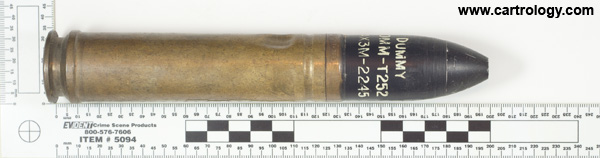 30 x 126mm B Dummy T252 United States  profile view.