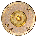 7.62mm pre-NATO Intermediate Case New Unprimed Empty  United States F A * 48 head view.