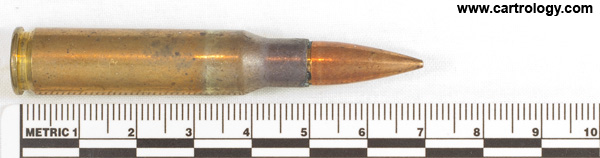 7.62mm NATO Ball M59 United States ⊕ LC 55 profile view.