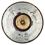 .50 BMG Fired  United States F A 45 head view.