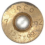 .50 BMG Blank  West Germany Geco 62 12,7x99 7 head view.