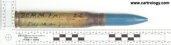 20 x 139mm HS820 Dummy FAT 226 United States  profile view.