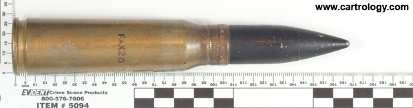 20 x 102mm Dummy  United States  profile view.