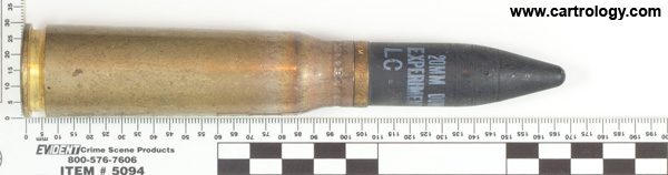 20 x 102mm Dummy  United States  profile view.