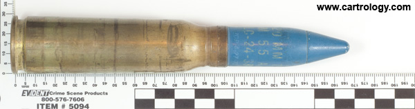 20 x 102mm TP M55A2 United States profile view.