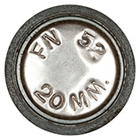 20 x 110mm HS Dummy  Belgium FN 52 20MM. head view.