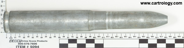 20 x 110mm HS Dummy  Belgium FN 52 20MM. profile view.