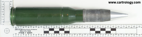 25 x 137mm KBA Dummy NR232 Netherlands PSW 75 profile view.