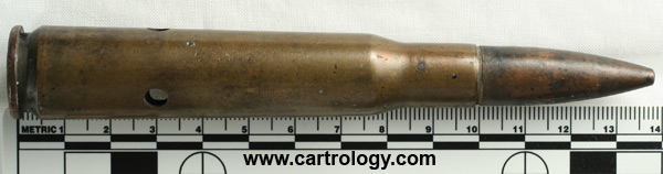 .50 BMG Dummy M2 United States L C 43 profile view.