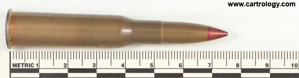 7.62 x 54mm R Incendiary  Soviet Union ЗВ 40 Ш profile view.