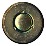 7.62mm NATO Plastic Training  West Germany DAG 9-63 head view.