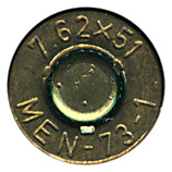 7.62mm NATO Blank  West Germany 7.62x51 MEN-73-1 head view.