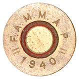7.65 x 53mm Mauser AP  Argentina // F.A.M.M. A P // 1940 head view.