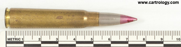 7.65 x 53mm Mauser AP  Argentina // F.A.M.M. A P // 1940 profile view.