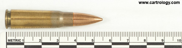 7.62 x 39 mm Ball  Yugoslavia IK 84 profile view.