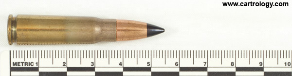 7.62 x 39 mm Proof  Yugoslavia ППУ 1986 profile view.