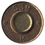 7.62 x 39 mm Ball  Soviet Union * 539 * К head view.