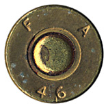 7.62mm pre-NATO Short Case Ball T65 United States F A 46 head view.