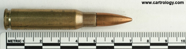 7.62mm NATO Ball  Colombia INDUMIL 84 profile view.