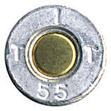 7.5 x 38mm Swiss AR Grenade Blank  Switzerland T 1 T 55 head view.