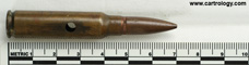 7.62mm pre-NATO Short Case Dummy T70 United States F A 45 profile view.