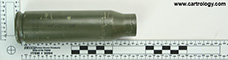25 x 137mm KBA Fired M793 United States  profile view.