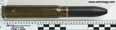 20 x 110mm HS Dummy M21A1B1 United States DPS 1943 20MM M21A1B1 profile view.