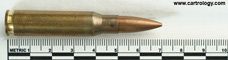 7.62mm NATO Ball  Nigeria 7.62x51 O.F.N. 33-70 profile view.