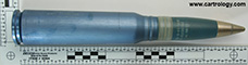 30 x 173mm GAU-8/A TP PGU-15/B United States (white ink) NOR-3-4-75 30MM 28109510 (black ink) A profile view.