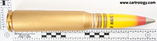 30 x 173mm GAU-8/A HEI PGU-13 United States (black ink) 7300310-3D MMT-3-9-74 [GIL 6] profile view.
