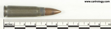 7.62 x 39 mm Ball  Czechoslovakia bxn 54 profile view.