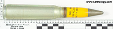 20 x 110mm USN HEI MK106 United States . RNO . 1-68 . 20MM MK5.MOD.0 profile view.