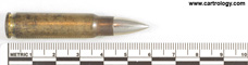 7.62 x 45 mm Ball  Czechoslovakia aym 1 52 profile view.