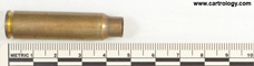 7.62mm pre-NATO Short Case New Unprimed Empty  United States F A 46 profile view.