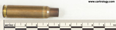 7.62mm pre-NATO Intermediate Case New Unprimed Empty  United States F A * 48 profile view.