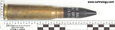 20 x 102mm Inert M55A2 United States  profile view.