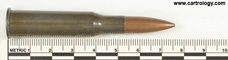 7.62 x 54mm R Ball  Czechoslovakia bxn 53 profile view.