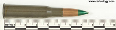 7.62 x 54mm R Tracer  Czechoslovakia bxn 55 profile view.